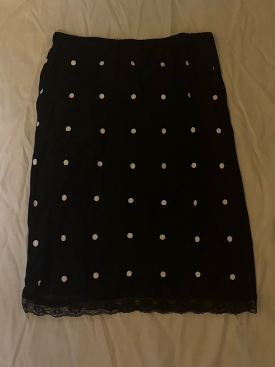 ASOS Dresses & Skirts - ASOS Black Midi slip Skirt with White Polka Dots
